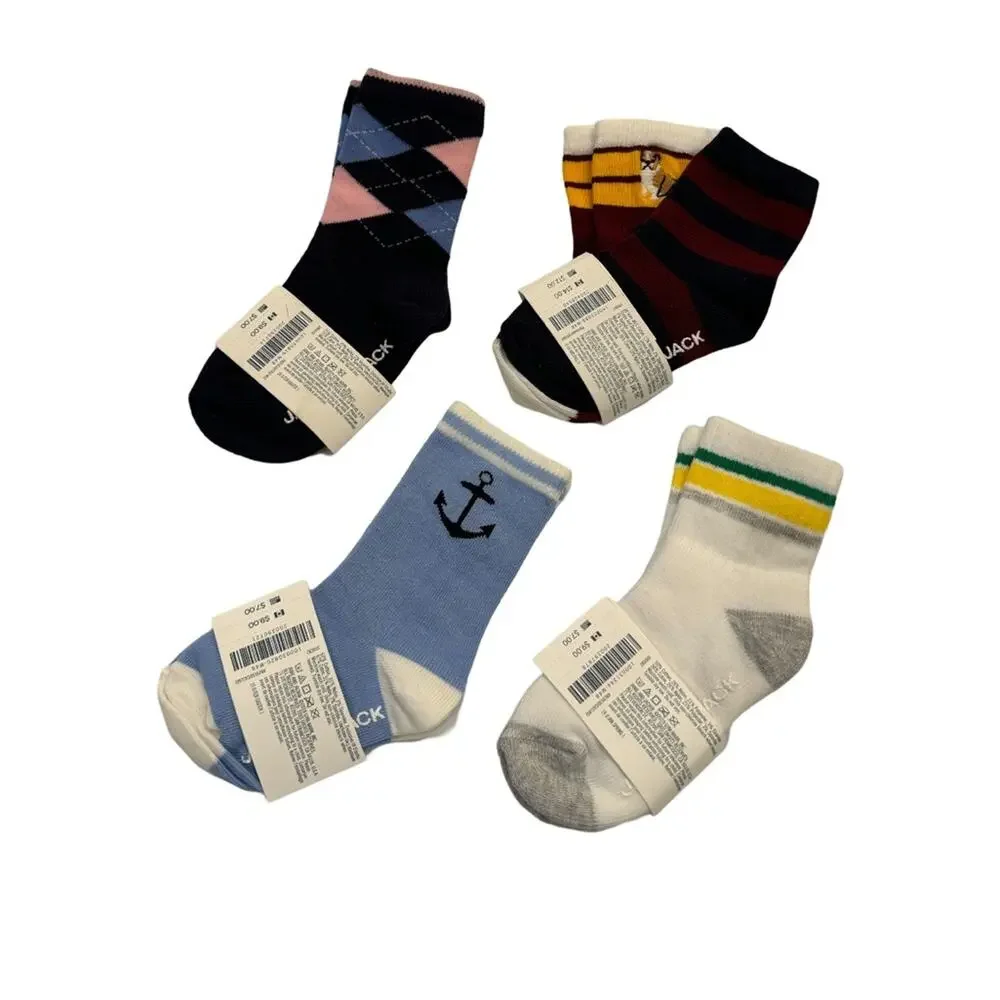 Janie and Jack Boy’s Assorted Socks - Set of 4 Size 12-24M